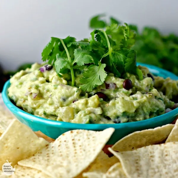 Pineapple and Black Bean Guacamole by Renee's Kitchen Adventures - A healthy snack or appetizer recipe for Cinco de Mayo or any occasion