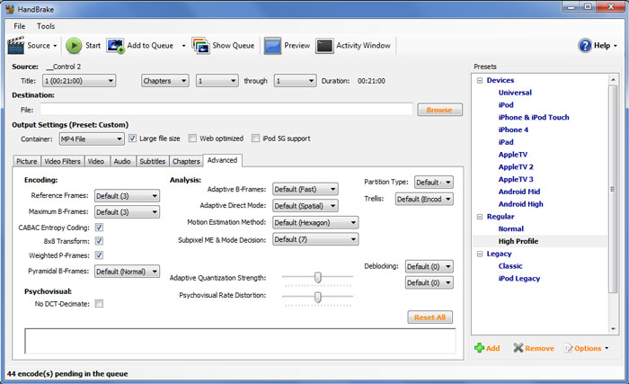 handbrake converter settings handbrake converter settings