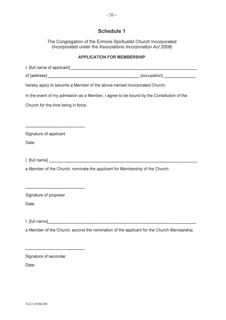 Constitution of The Congregation of the Enmore Spiritualist Church Incorporated