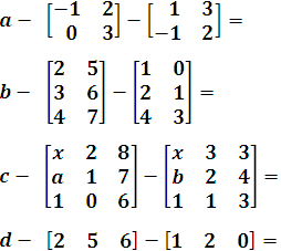 resta de dos matrices