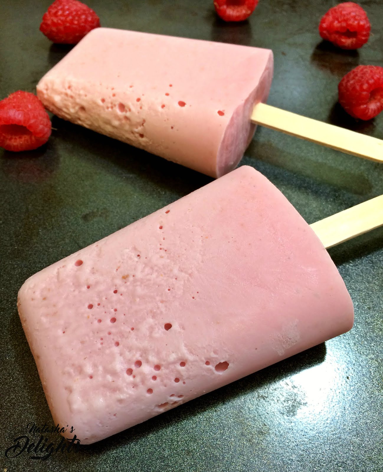 Raspberry Cheesecake Yogurt Popsicles