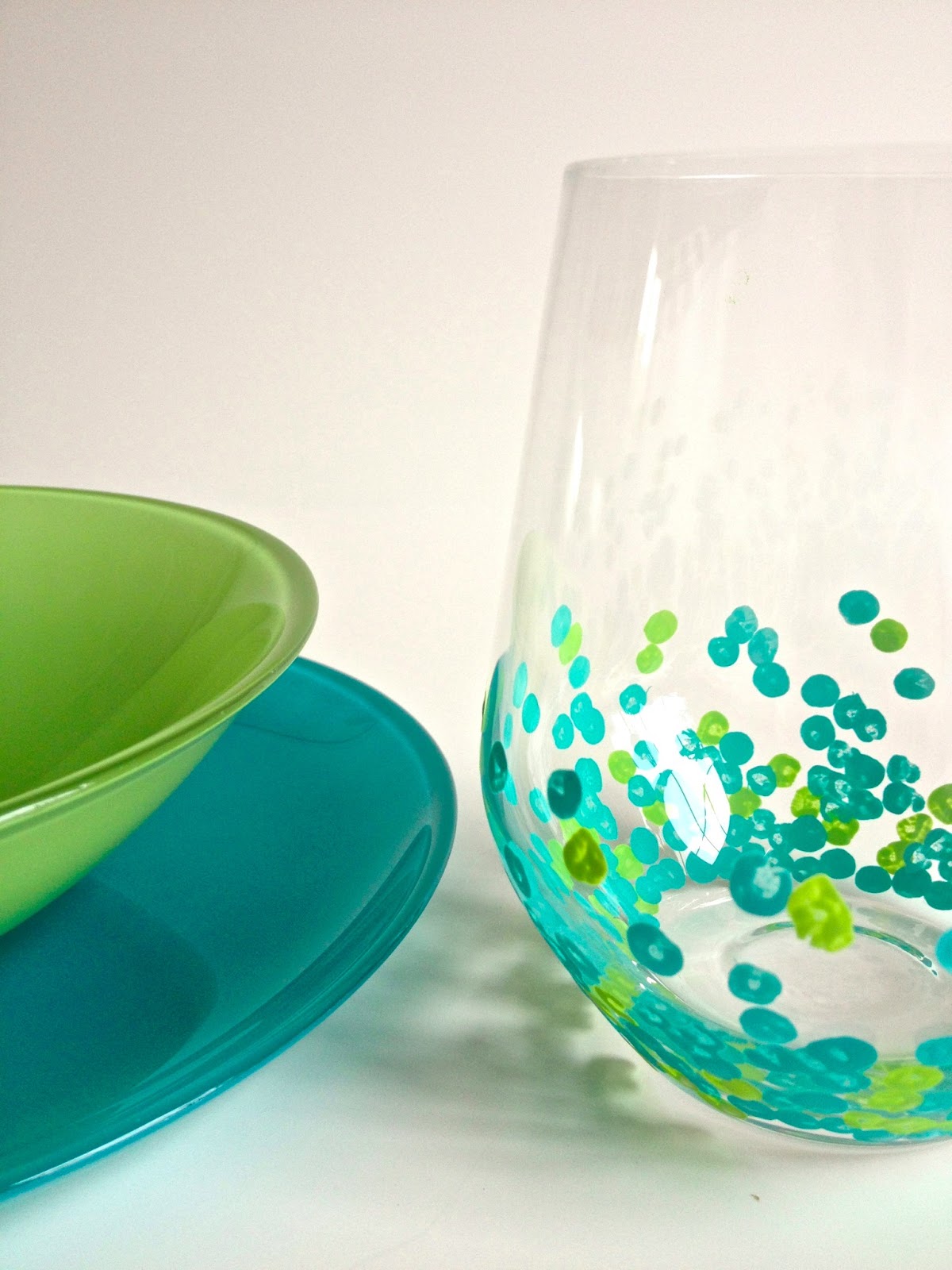 Spiral Style Crafty Hand Painted Glassware