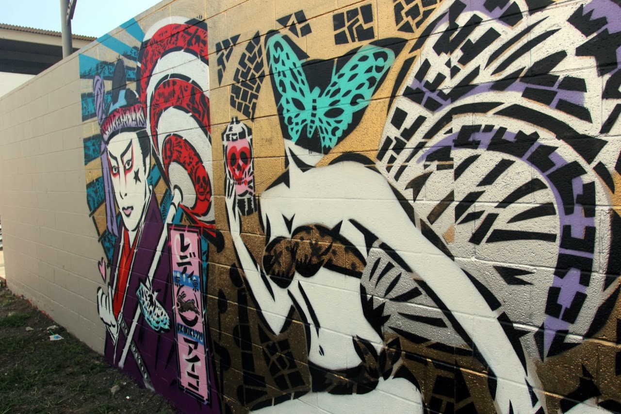 Lady Aiko New Mural For POW! WOW! Hawaii 2014 Honolulu StreetArtNews