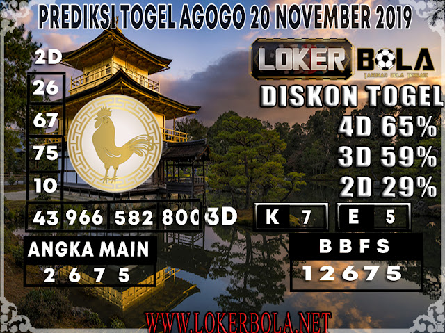 PREDIKSI TOGEL AGOGO LOKERBOLA 20 NOVEMBER 2019