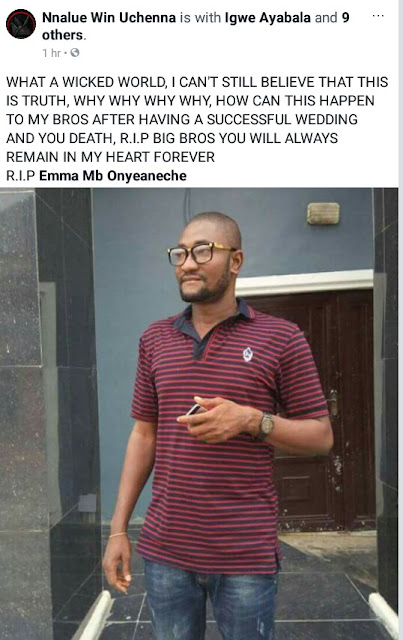 IMG 20180119 161933 597 'Don't allow the person that did this go unpunished' - Friends, family mourn Nigerian man who died 22 days after his wedding