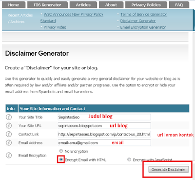 Cara mudah membuat laman Disclaimer di Blog Cara mudah membuat laman Disclaimer di Blog