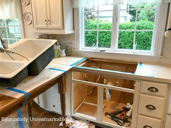 Removing an old porcelain sink