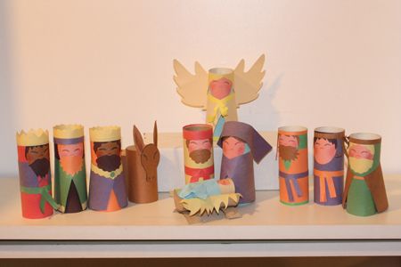 Presépio feito com rolos de papel: Reciclagem com charme e linda atividade  de Natal!-ESPAÇO EDUCAR