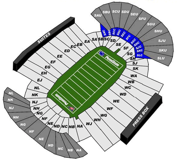Printable Beaver Stadium Seating Chart