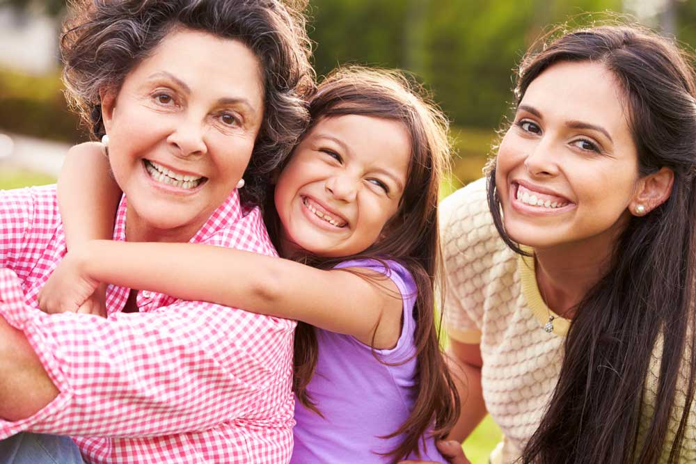 Three generations of women