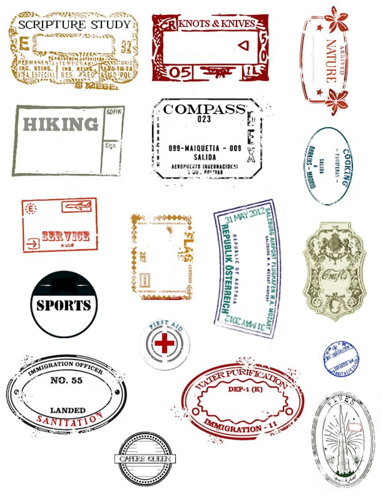 Printable Passport Covers and Stamps for the 2015 LDS Youth Theme at / #embark