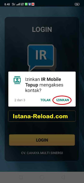 Izinkan IR Mobile Topup mengakses kontak Izinkan IR Mobile Topup mengakses kontak