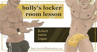 http://ballbustingboys.blogspot.com/2019/04/bullys-locker-room-lesson-robert-meets.html