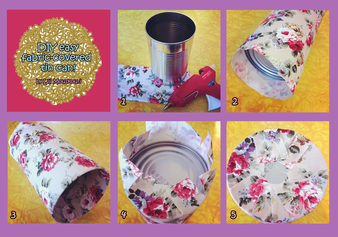 DIY Fabric Covered Tin Can Gettin' Crafty with Natalie