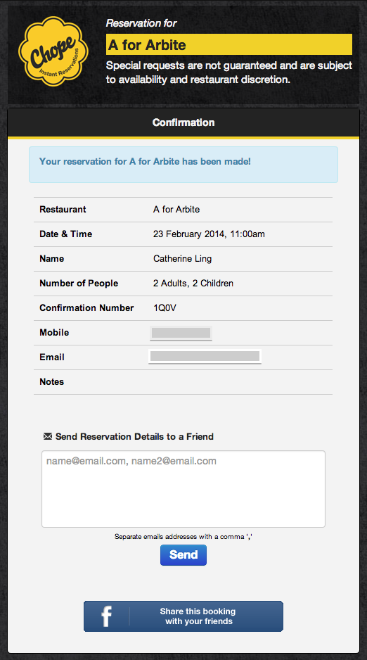 Chope Online Reservations Website/App: Restaurant Table Bookings Made ...
