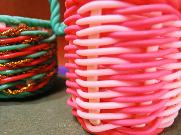 porcelana fria souvenirs tejido canastas