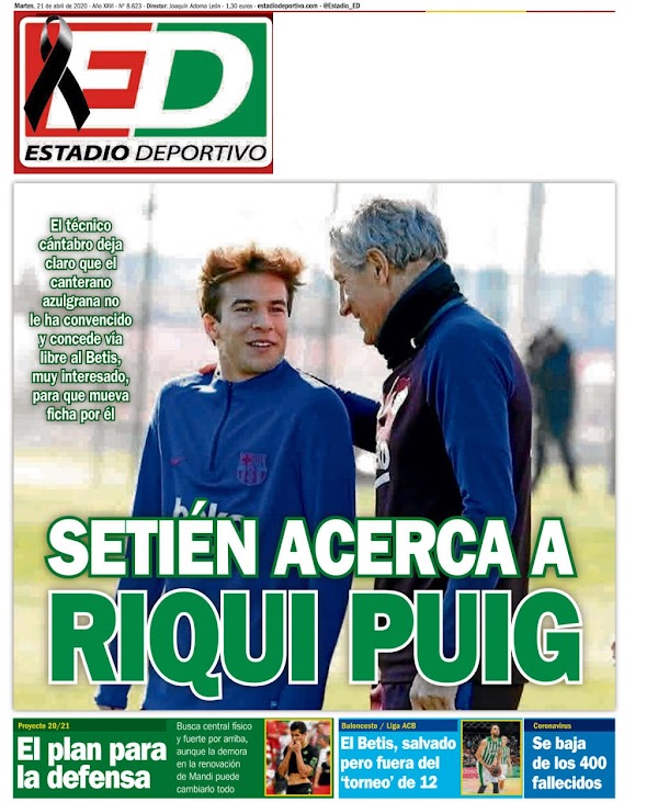 Betis, Estadio Deportivo: "Setién acerca a Riqui Puig"