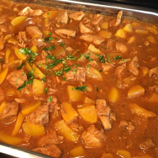 Pilaf (pilav) met kip, perzik, ketjap en rijst - Lekker eten met Marlon