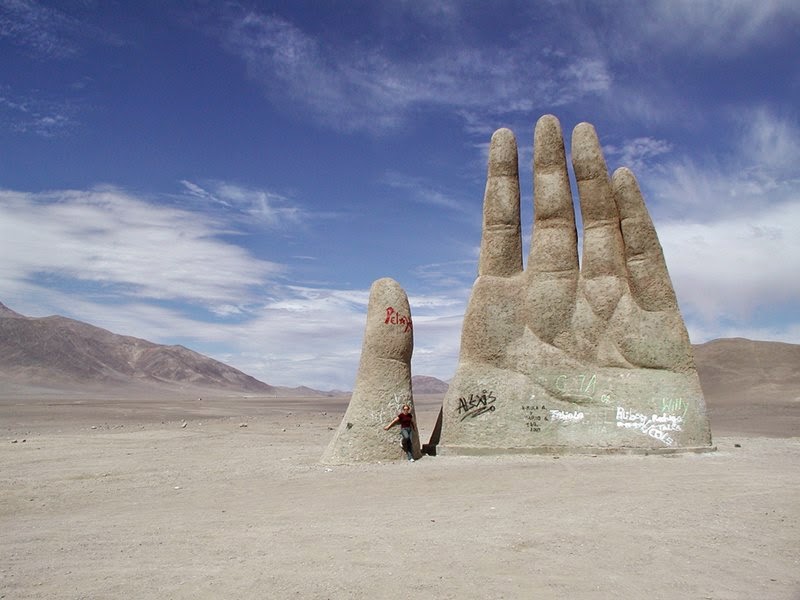 The Mano de Desierto | Sculpture of a Giant Hand located in the Atacama Desert, Chile