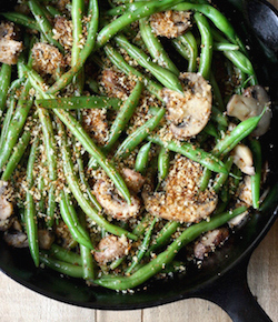 miso green beans with mushrooms & spicy panko recipe by seasonwithspice.com