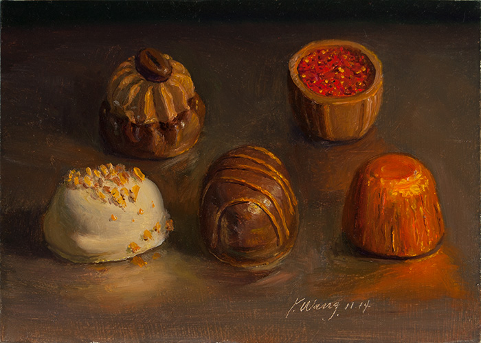 Wang Fine Art Chocolate candies still life daily painting small work