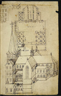 Oud Munsterkerk, tekening, Aernout van Buchel