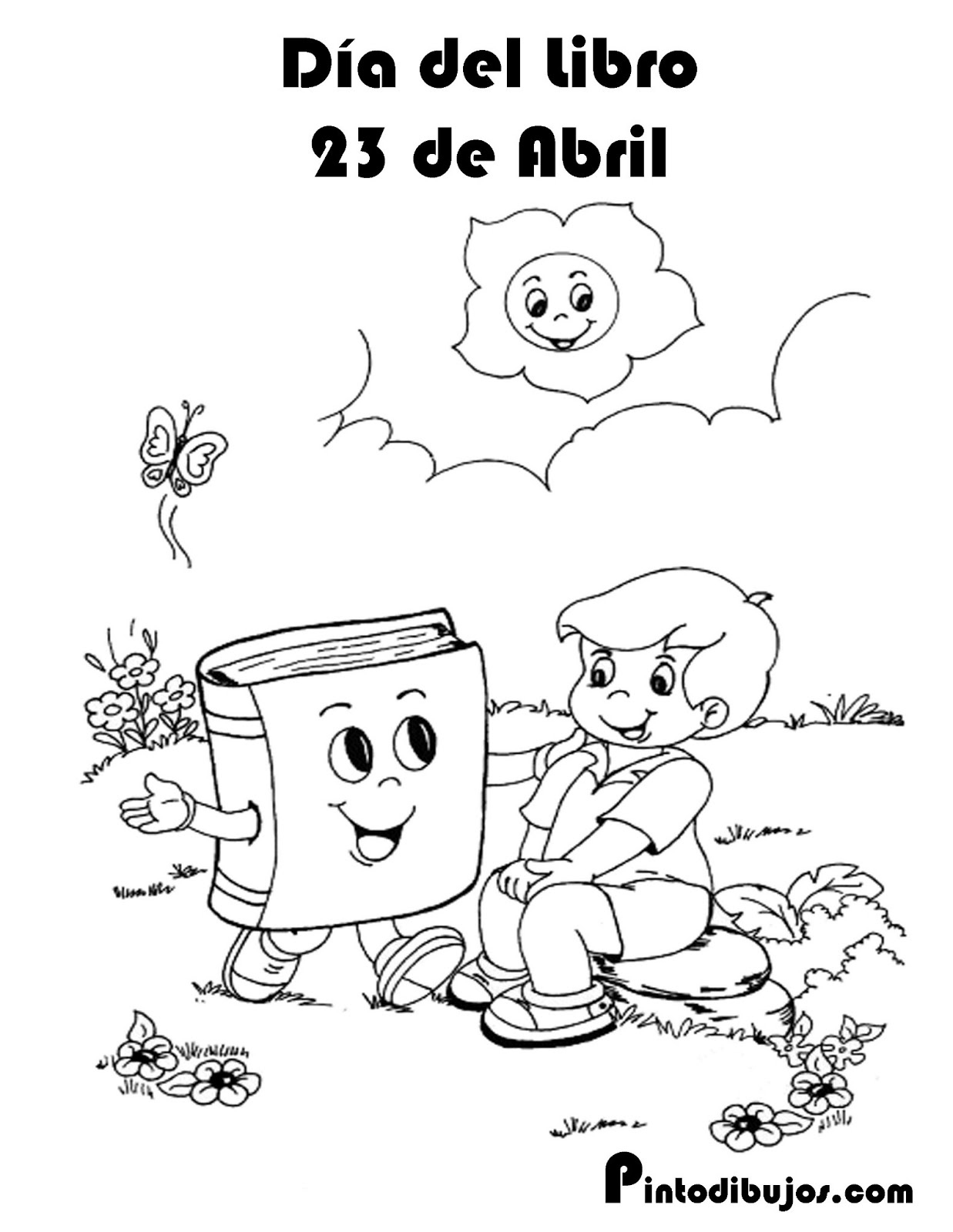Pinto Dibujos Día Del Libro Para Colorear 23 De Abril Para Imprimir
