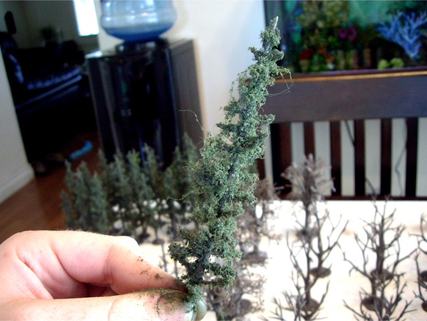 The trees are now ready to be added to my layout. I shouldhave my fist 