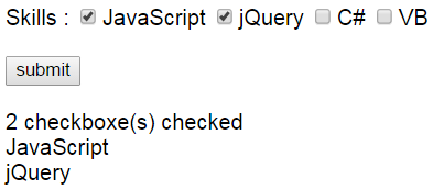 Select values of checkbox group with jquery