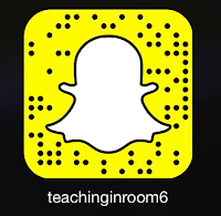 Teaching in Room 6 is on Snapchat!  Follow her for some amazing teaching ideas, lesson plans, and more.  She shows all of that teaching stuff you love!!