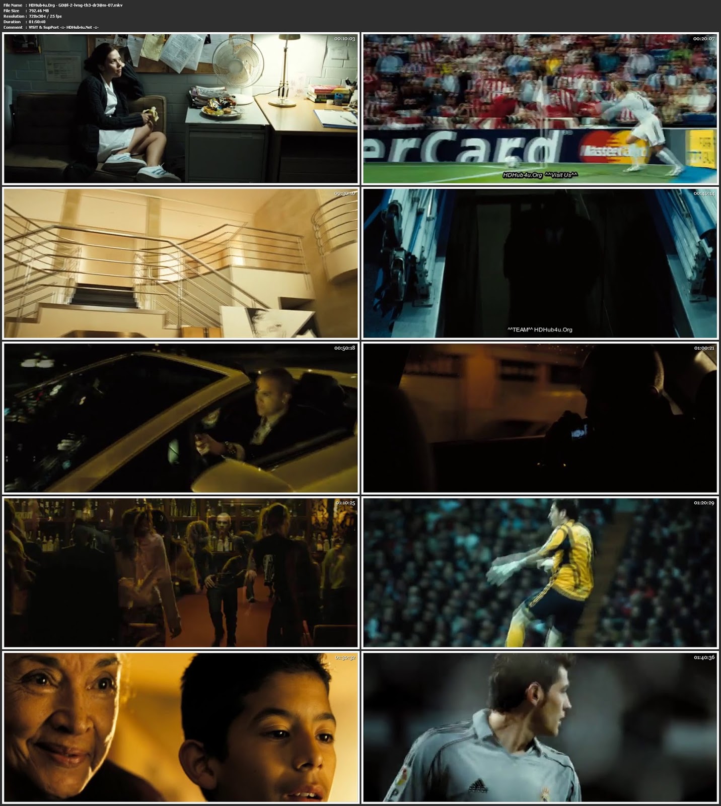 Goal II Living The Dream 2007 Hindi Dual Audio DVDRip x264 350MB Download