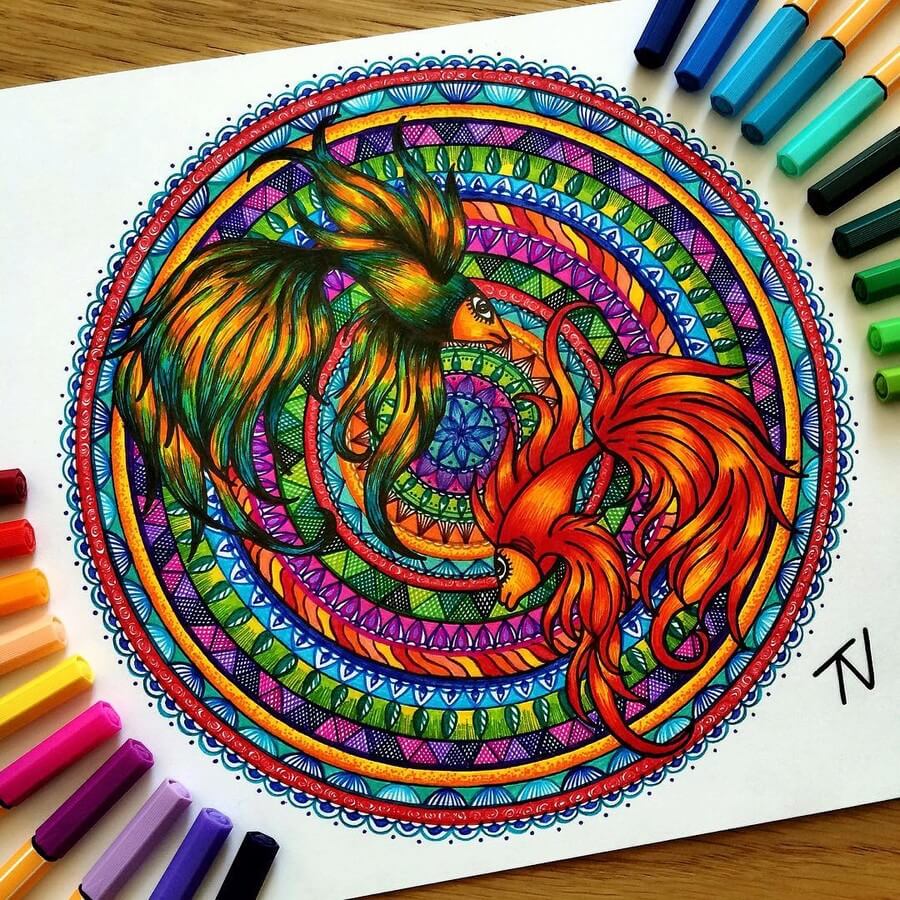 09-Betta-Fish-Nigar-Tahmazova-Color-Plus-B&W-Animal-Ink-Drawings-www-designstack-co