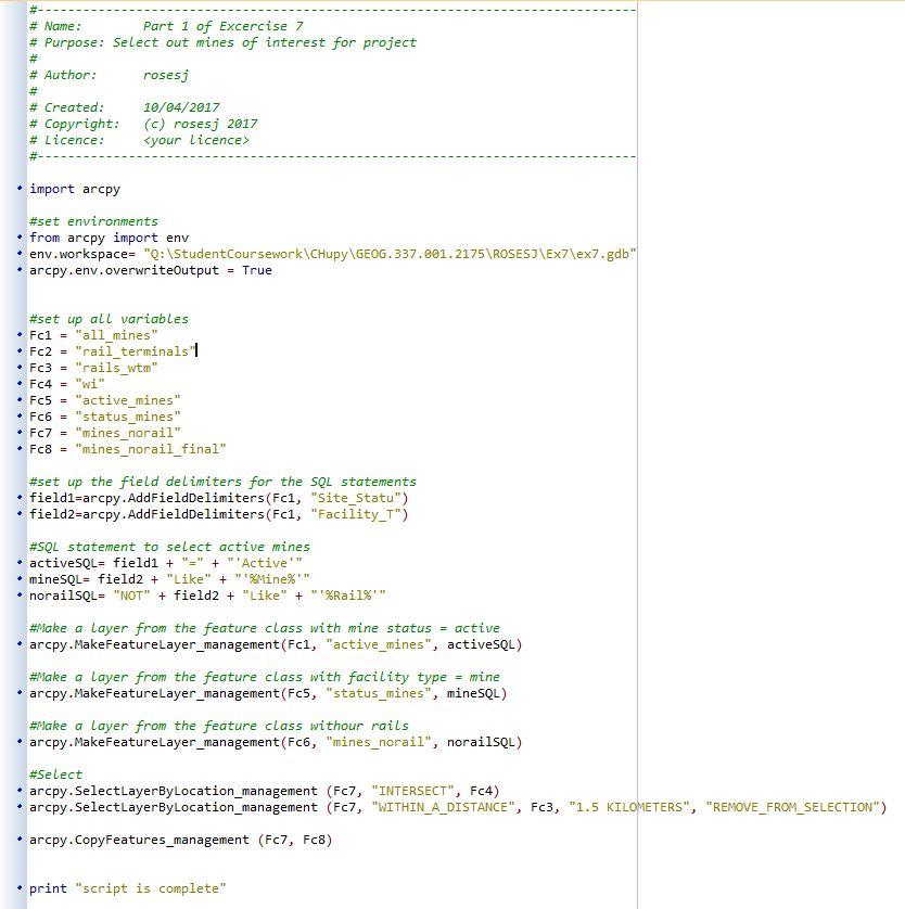 GIS II: Geography 337: Python Scripting