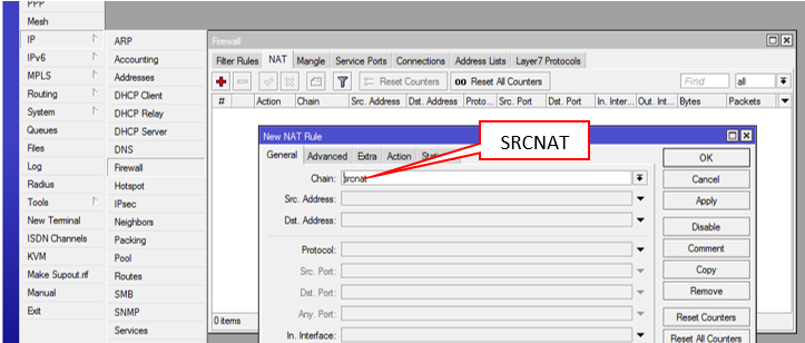 Setting NAT MikroTik via Winbox - Anak Bulan Software