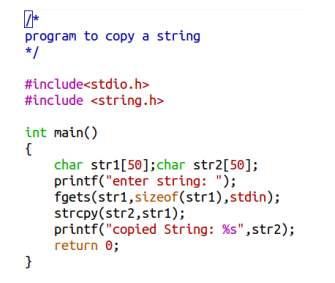 Copy a string. ~ College Term Work Blog