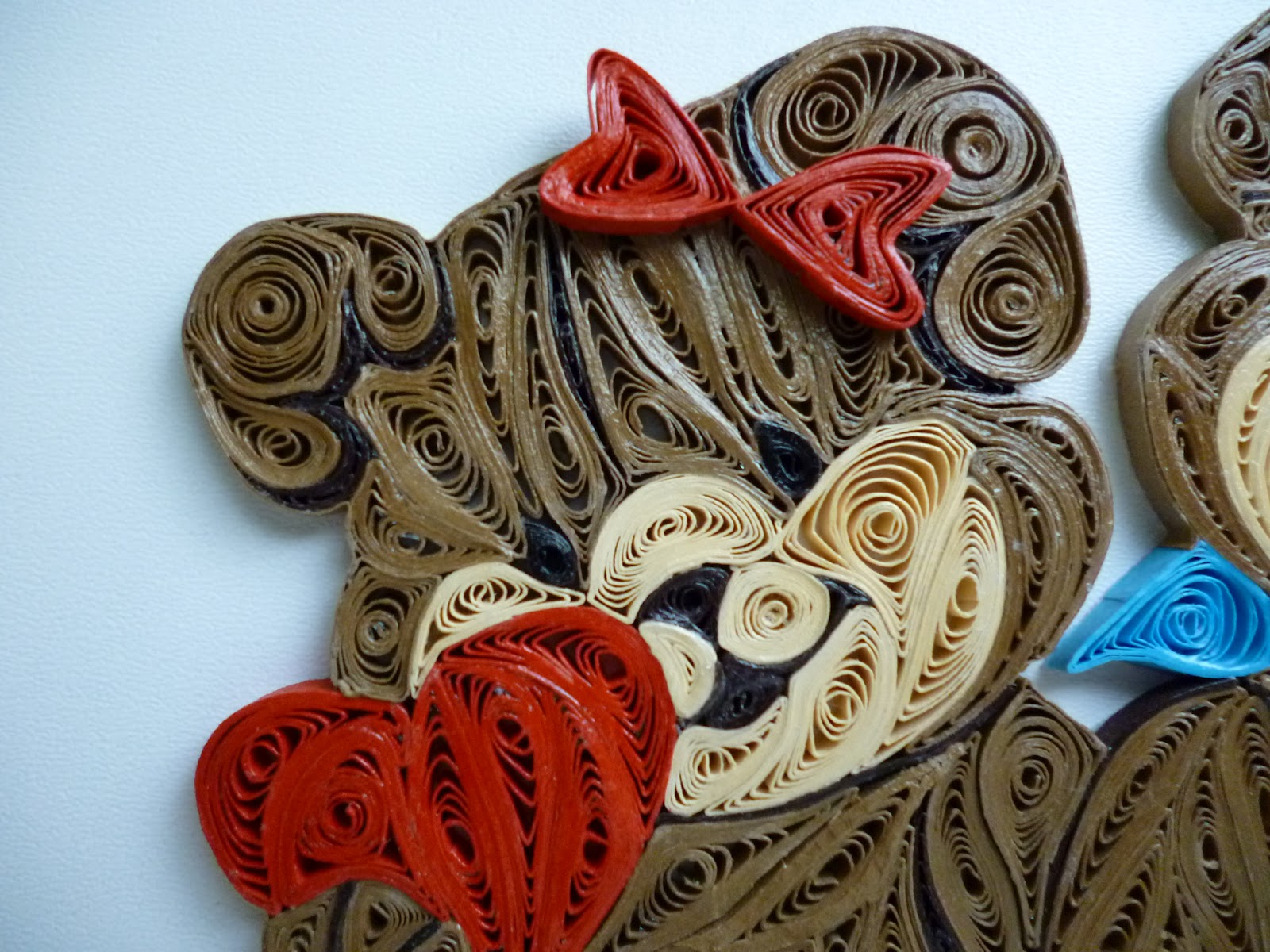 Papírvilág quilling macis tabló / quilled picture with teddy bears