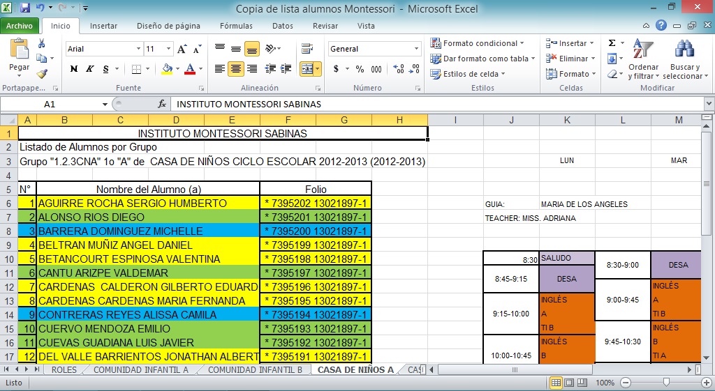 Informática Montessori BLOQUE II Planeas y elaboras hojas de cálculo Informática Montessori BLOQUE II Planeas y elaboras hojas de cálculo