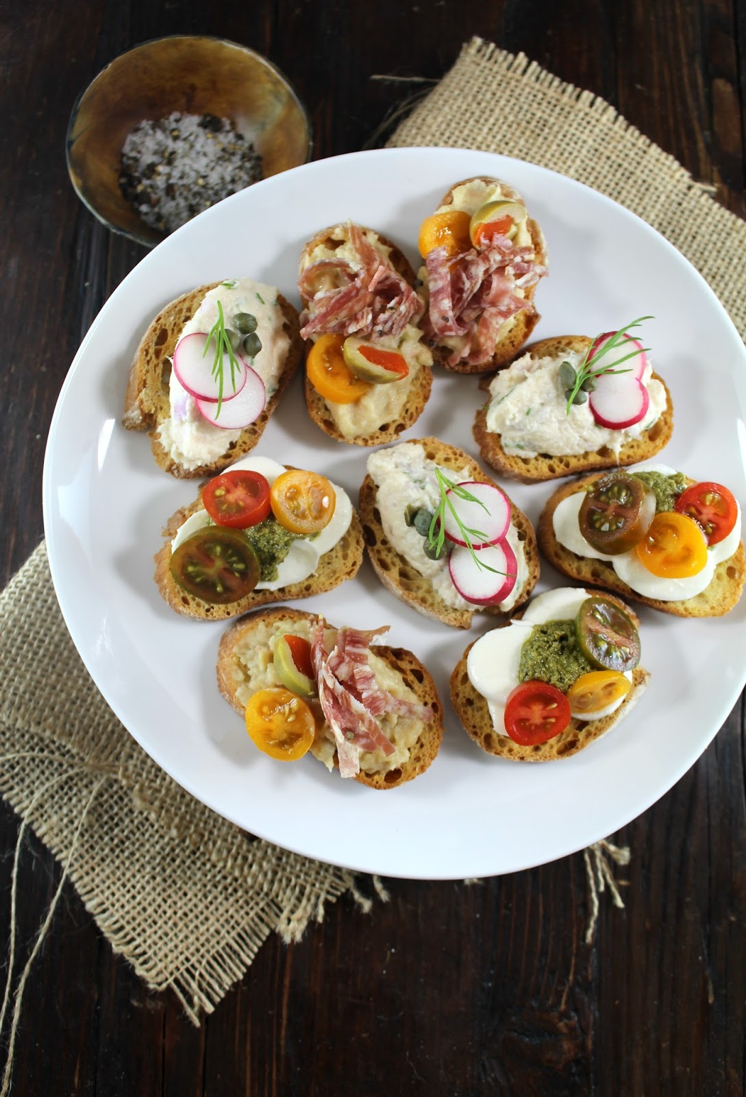 Authentic Suburban Gourmet Trio of Crostini Recipe + Livermore Valley