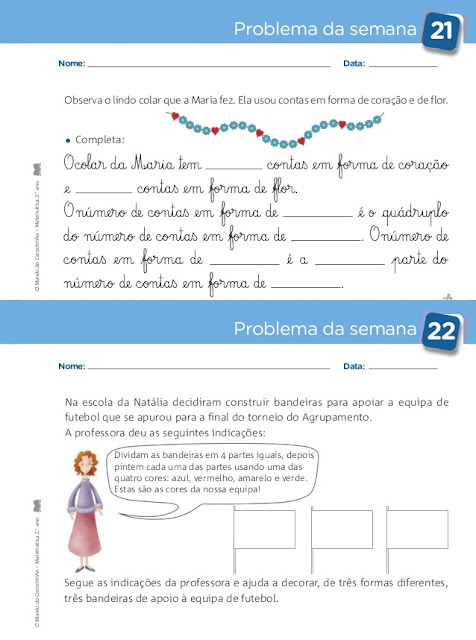 caderno de problemas 2 ano matematica