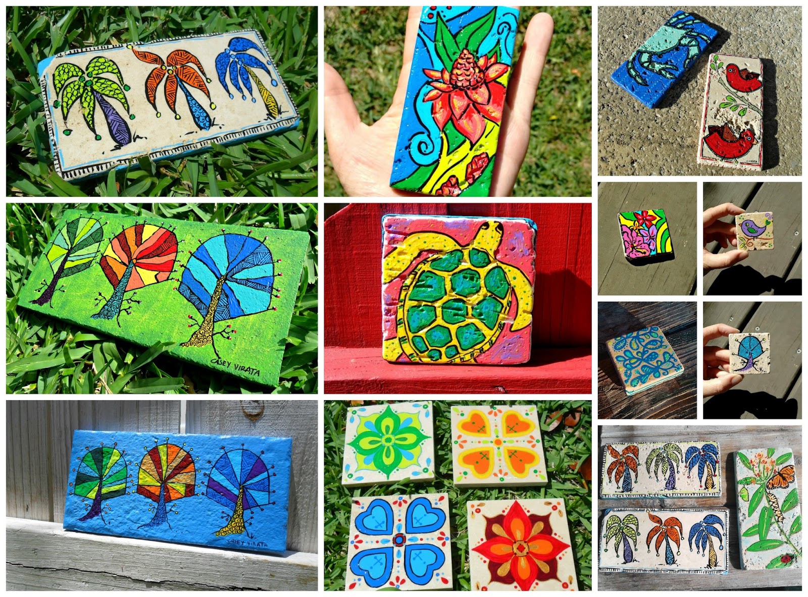 Luckii Arts Hand Painted Address Tiles