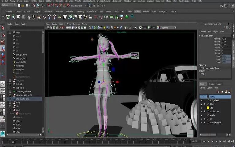 Perangkat lunak animasi gratis Autodesk maya 3D