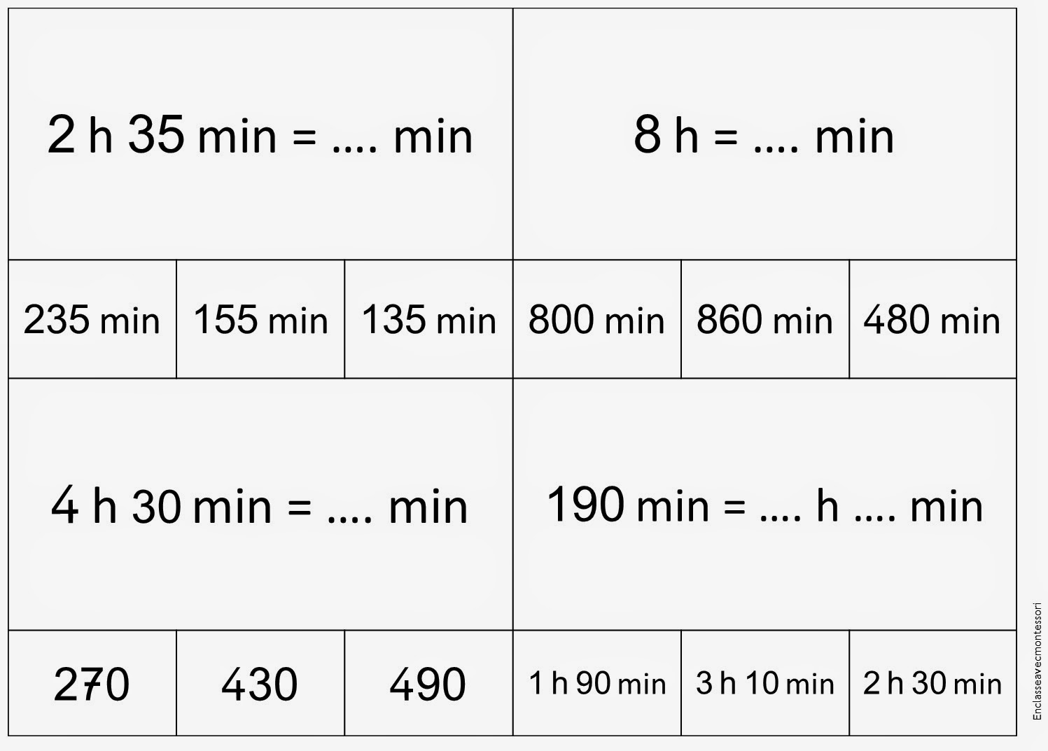 Exercices Sur Les Durées Ce1 à Imprimer En classe avec Montessori: [cycle 3 / mesures] : les durées