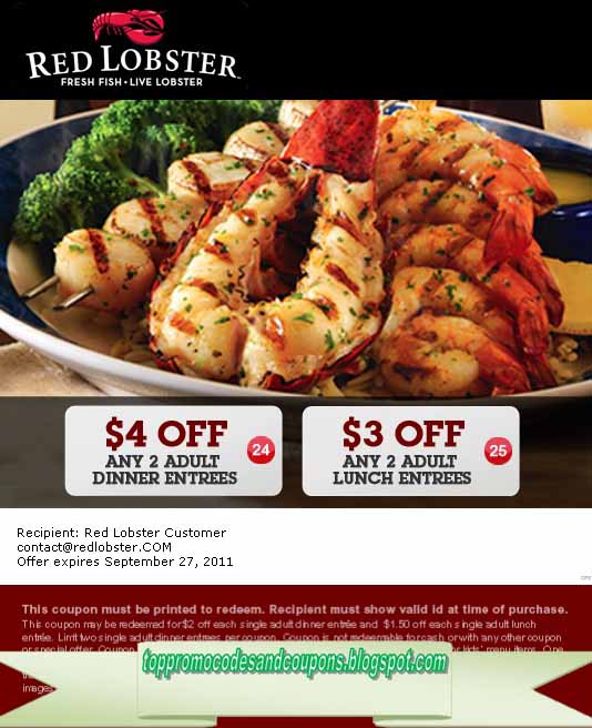 Free Promo Codes and Coupons 2020 Red Lobster Coupons