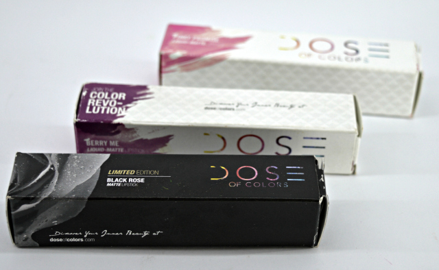 Dose of Color Matte Liquid Lipstick | Review & Swatches | Black Rose - Berry Me - Pinky Promise