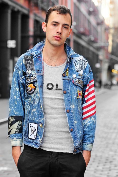 jaqueta jeans com bottons