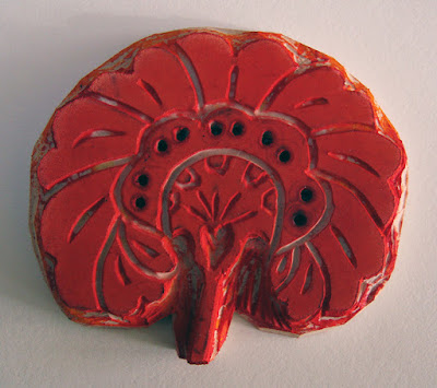 Robin Atkins, hand carved rubber stamp for painting decorative papers