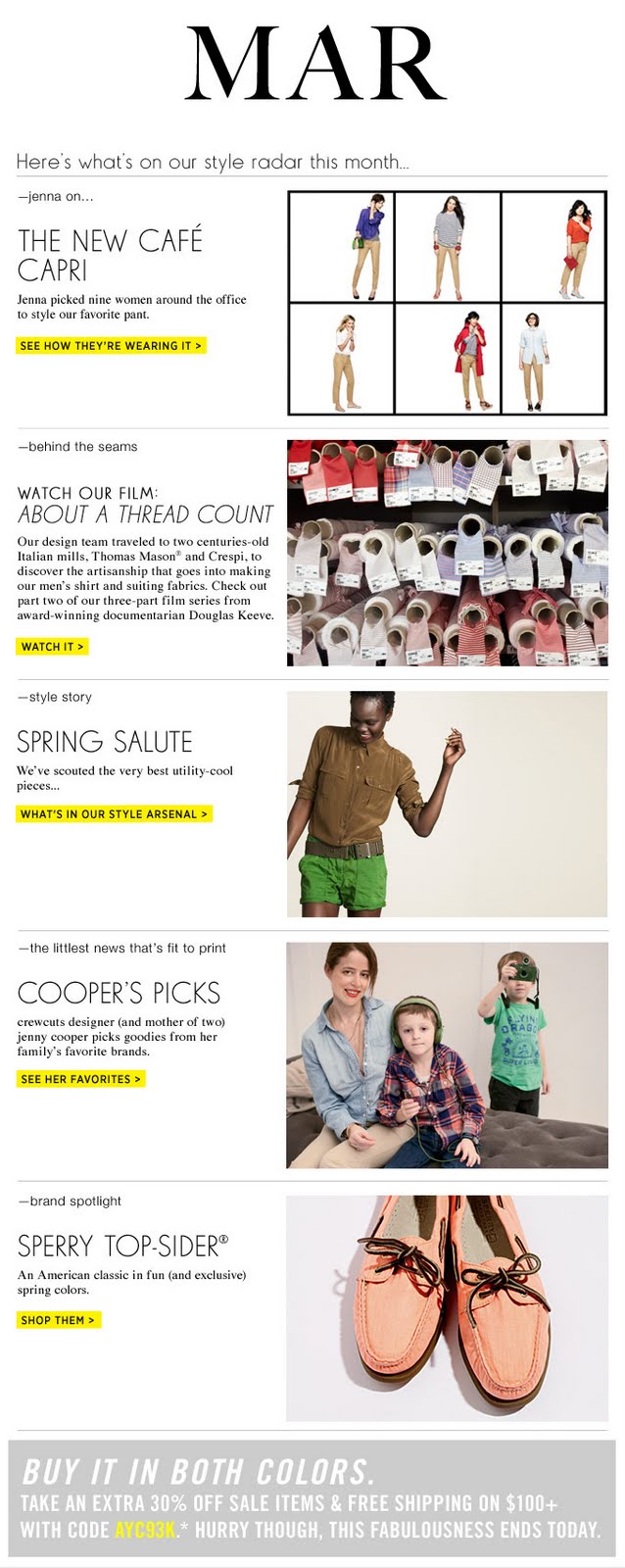 J.Crew Aficionada J.Crew Email March main attractions the latest at