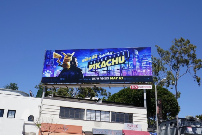 Pokémon: Detective Pikachu film billboard Sunset Strip Pokémon Detective Pikachu billboard