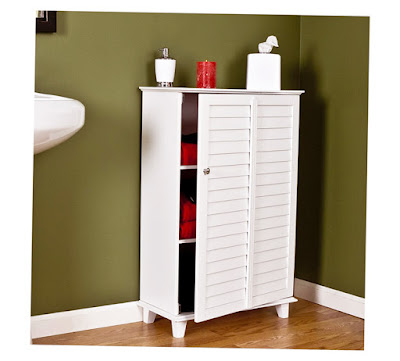 Bathroom Towel Cabinet Ideas White Color Brown Floor and Shoft Color for Wall Picture 006