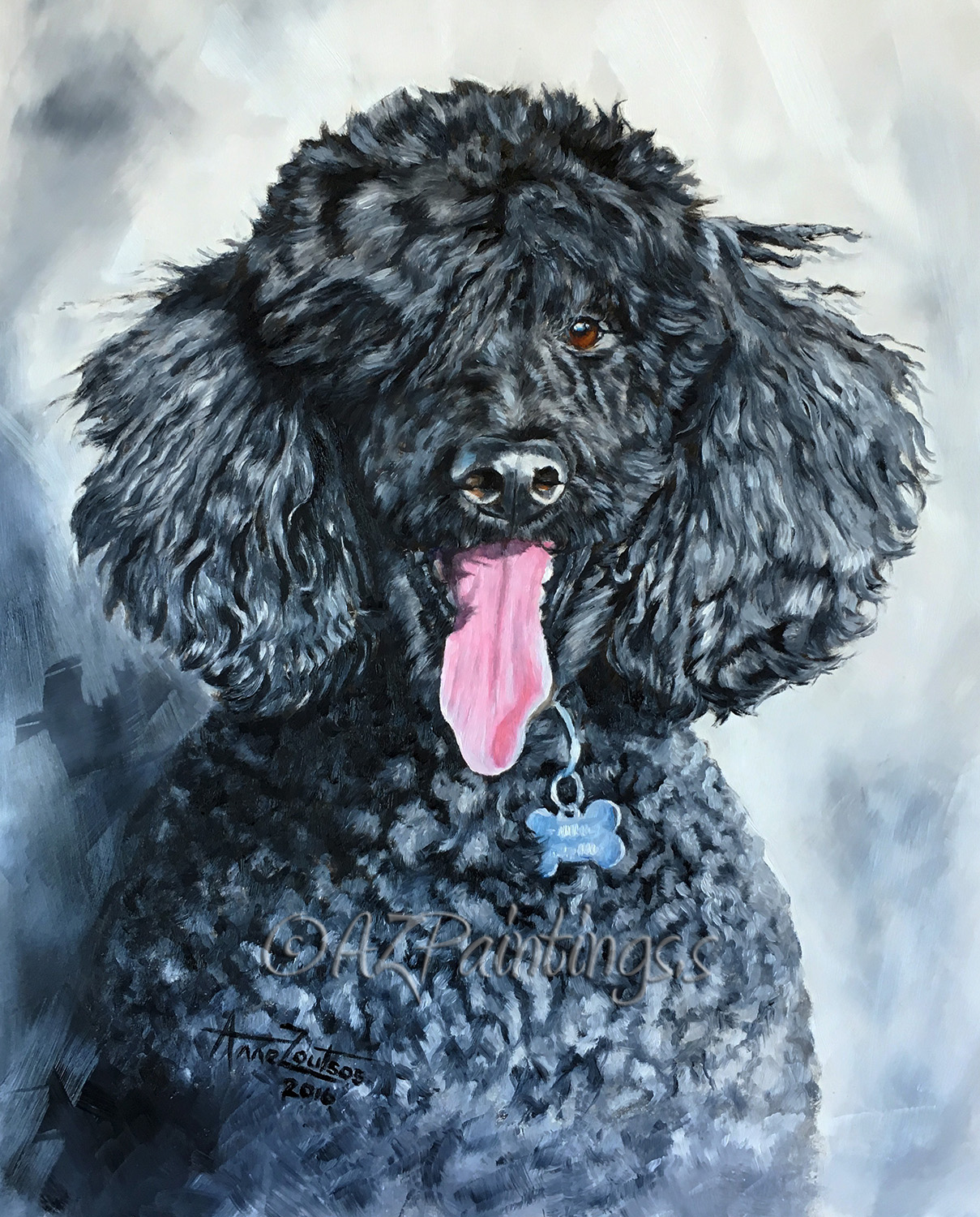 AZPAINTINGS Standard Poodle Oil Painting Portrait